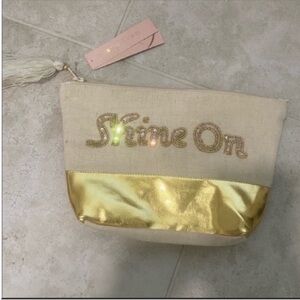 Shine On Gold and Cream Makeup Bag